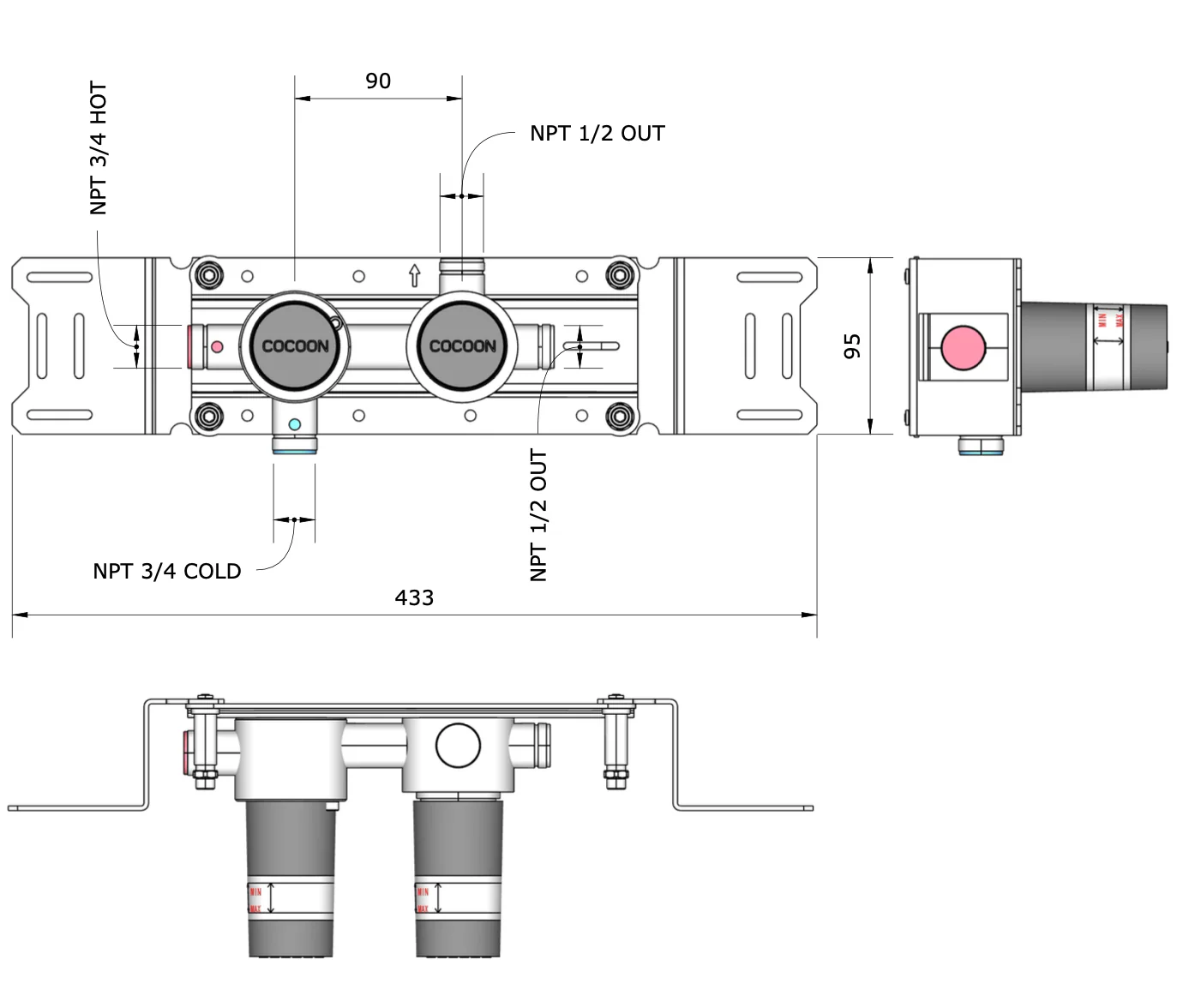 BOX24-V-USA Build-in part thermostat & valve