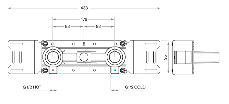 BOX12-V-MIDDLE-(2024) John Pawson - Build in part for hot & cold valves with water outlet in the middle