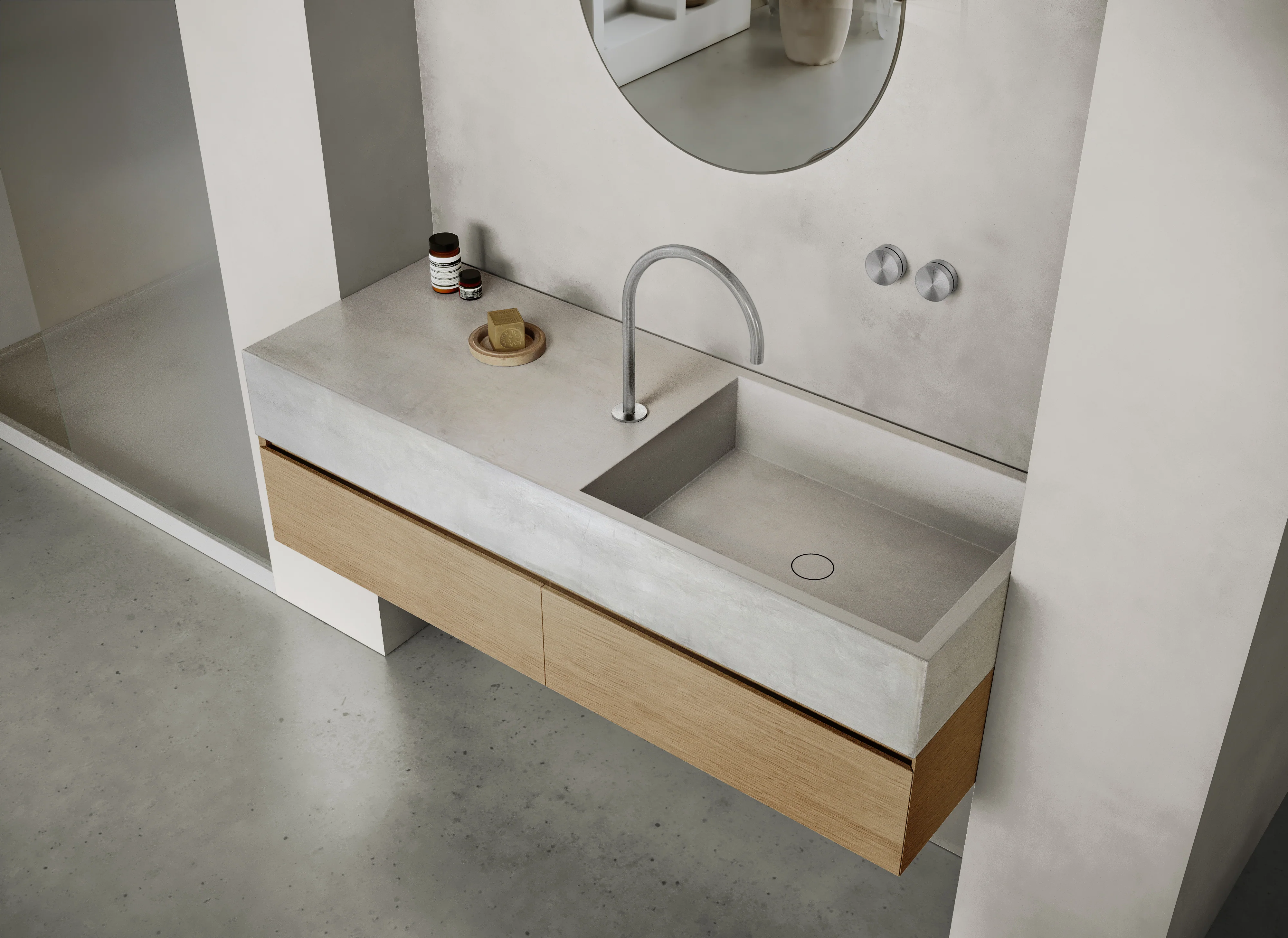 MSN BASIN 140 - Custom washbasin with pop-up waste - Image 12