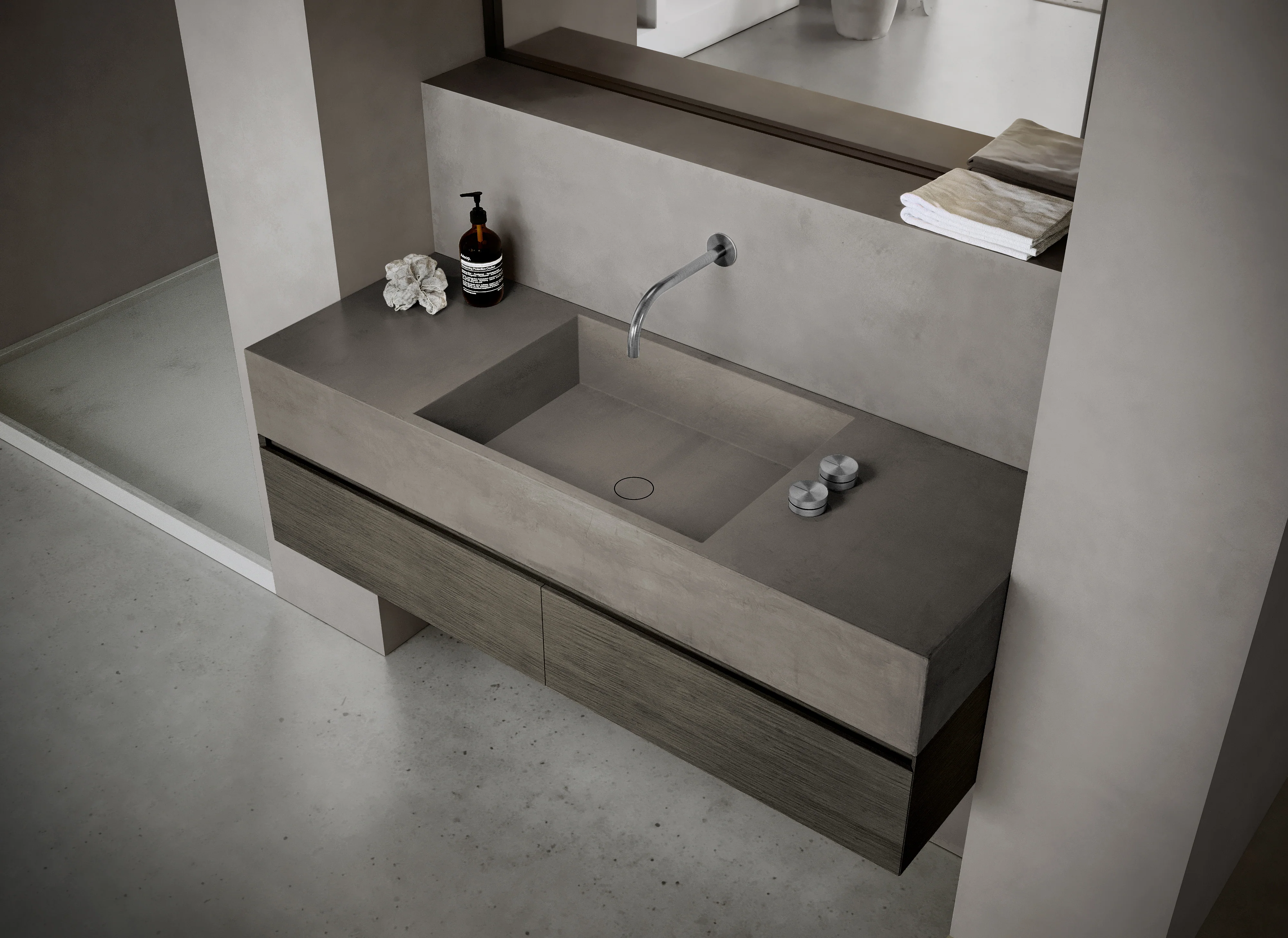 MSN BASIN 140 - Custom washbasin with pop-up waste - Image 21