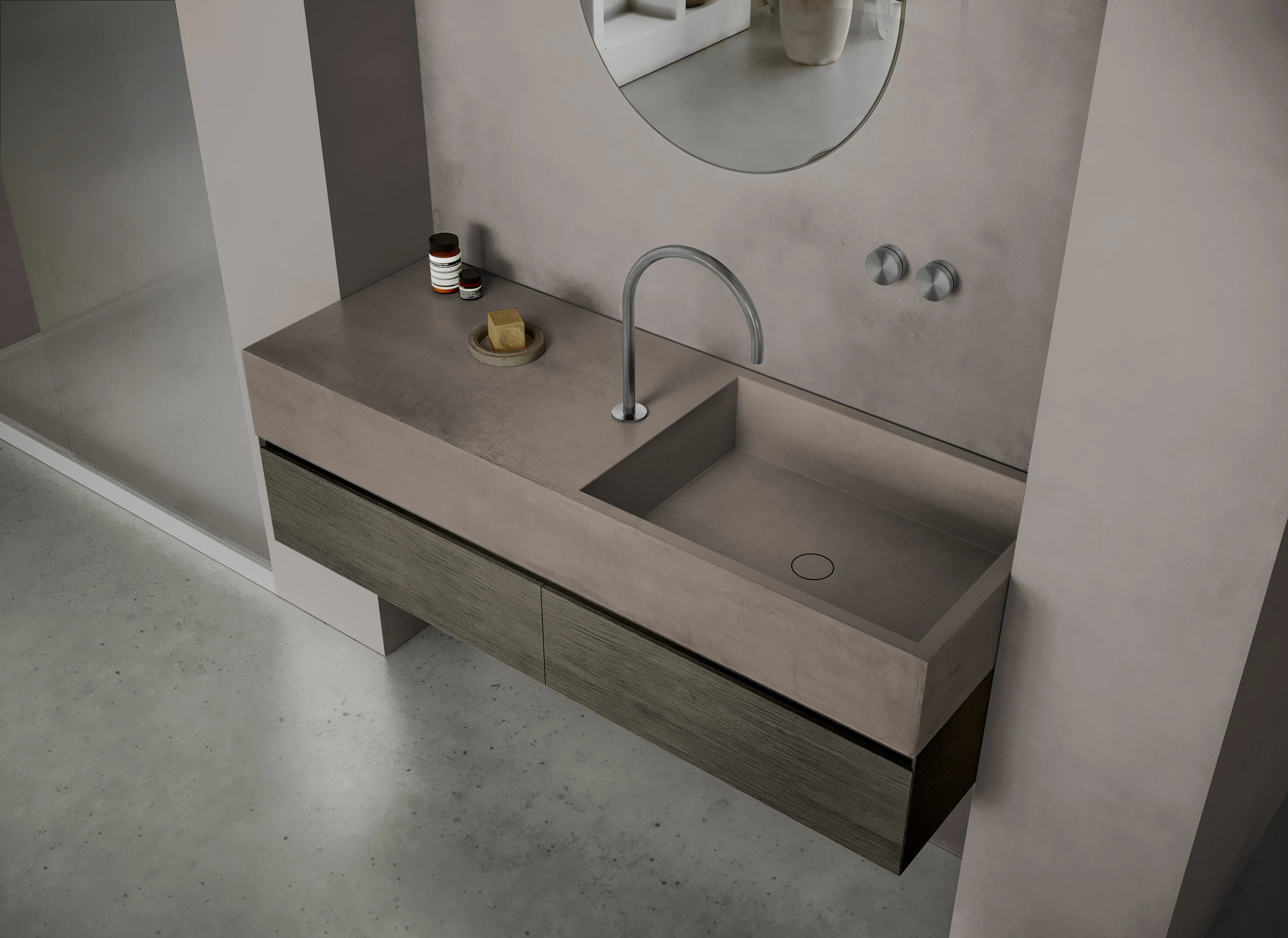 MSN BASIN 140 - Custom washbasin with pop-up waste - Image 24