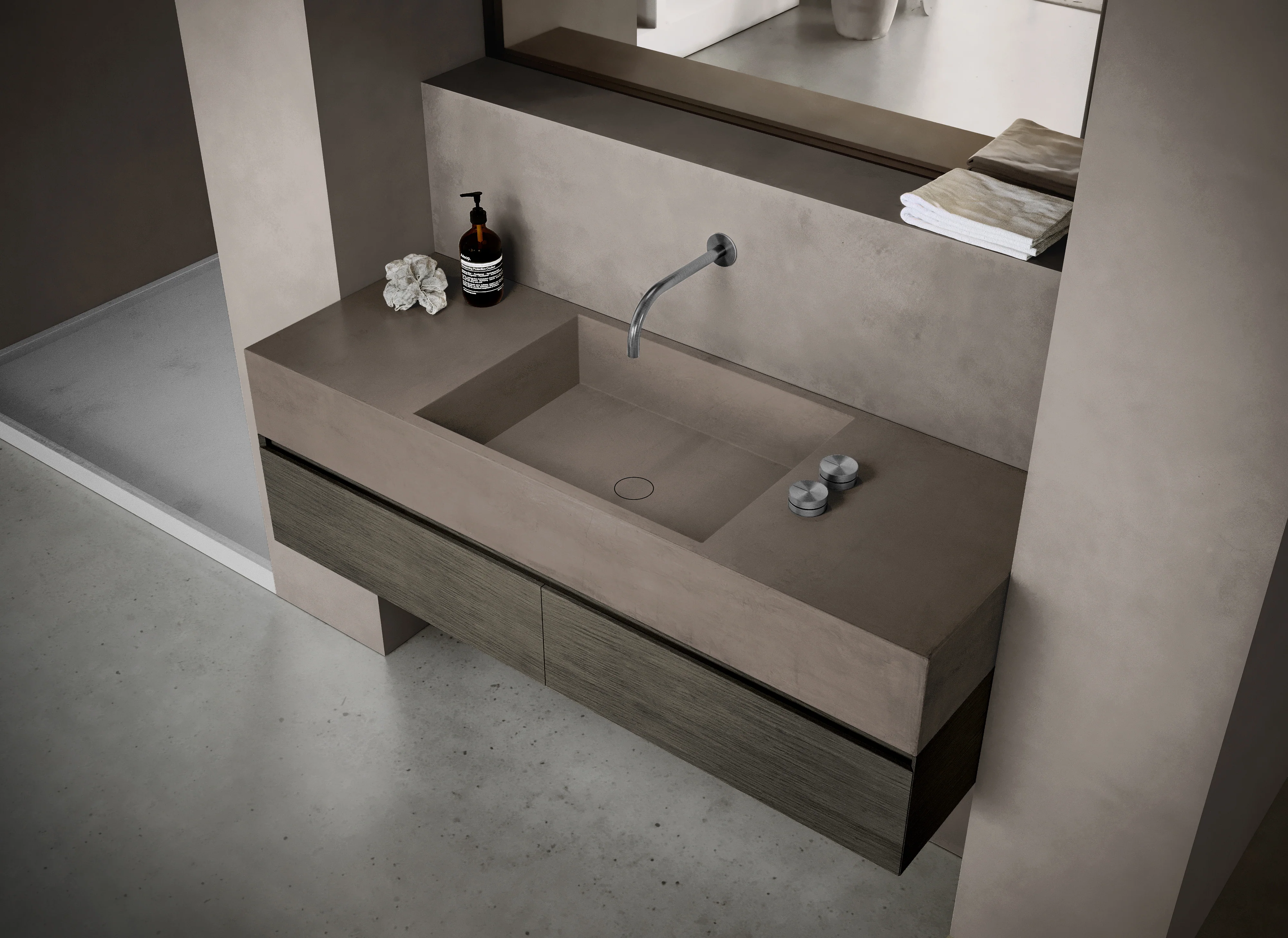 MSN BASIN 140 - Custom washbasin with pop-up waste - Image 25
