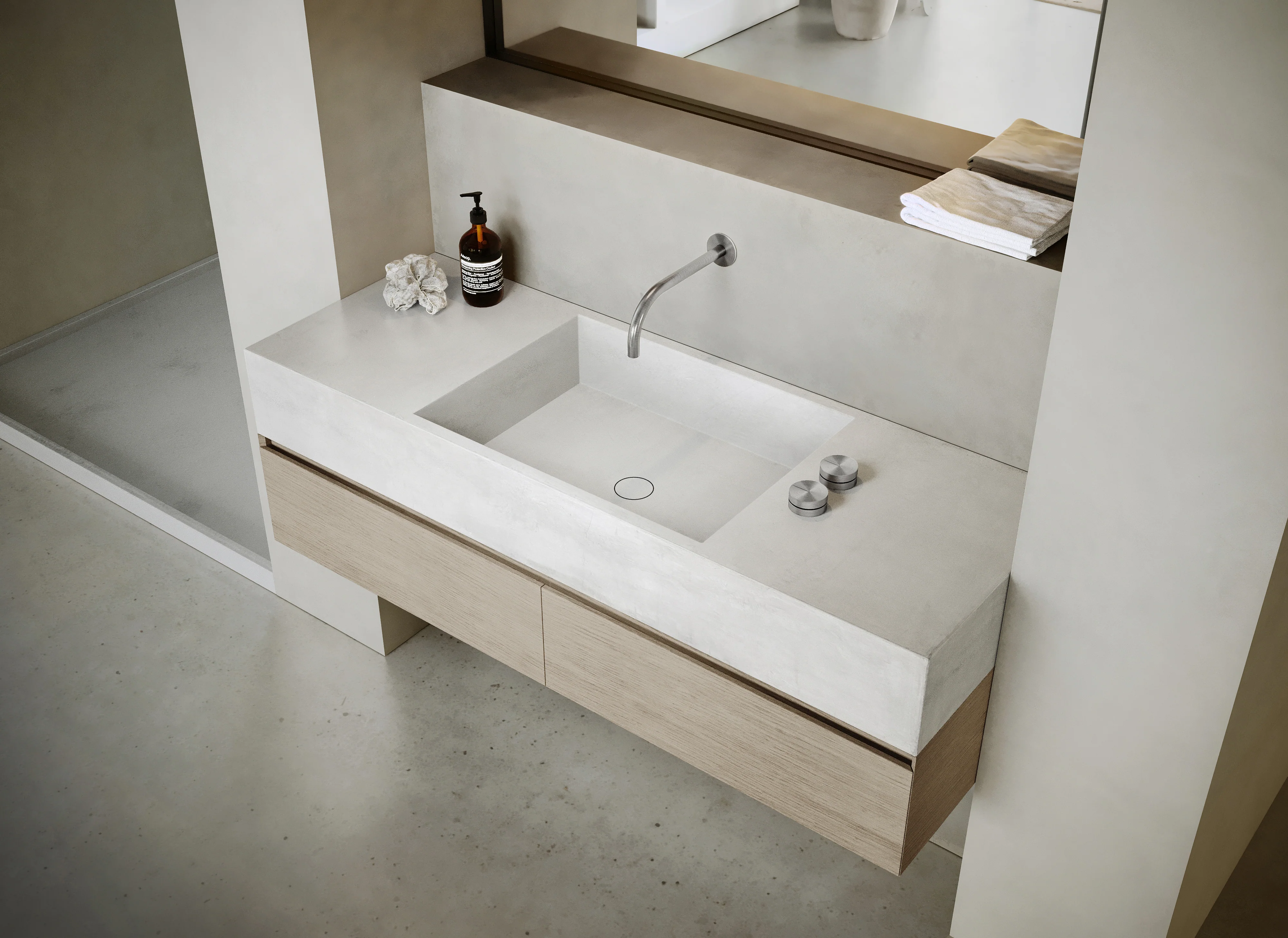 MSN BASIN 140 - Custom washbasin with pop-up waste - Image 28