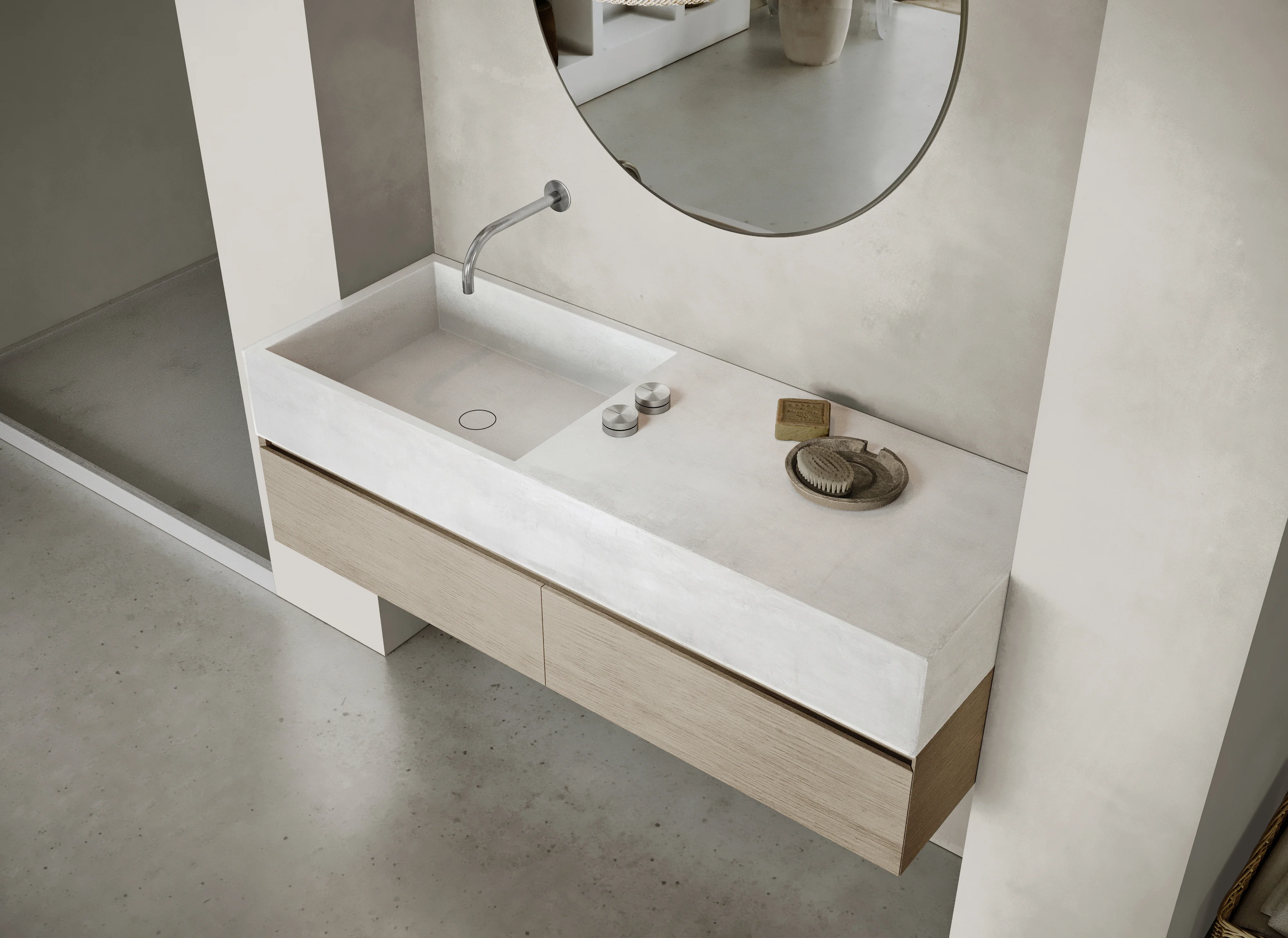 MSN BASIN 140 - Custom washbasin with pop-up waste - Image 29
