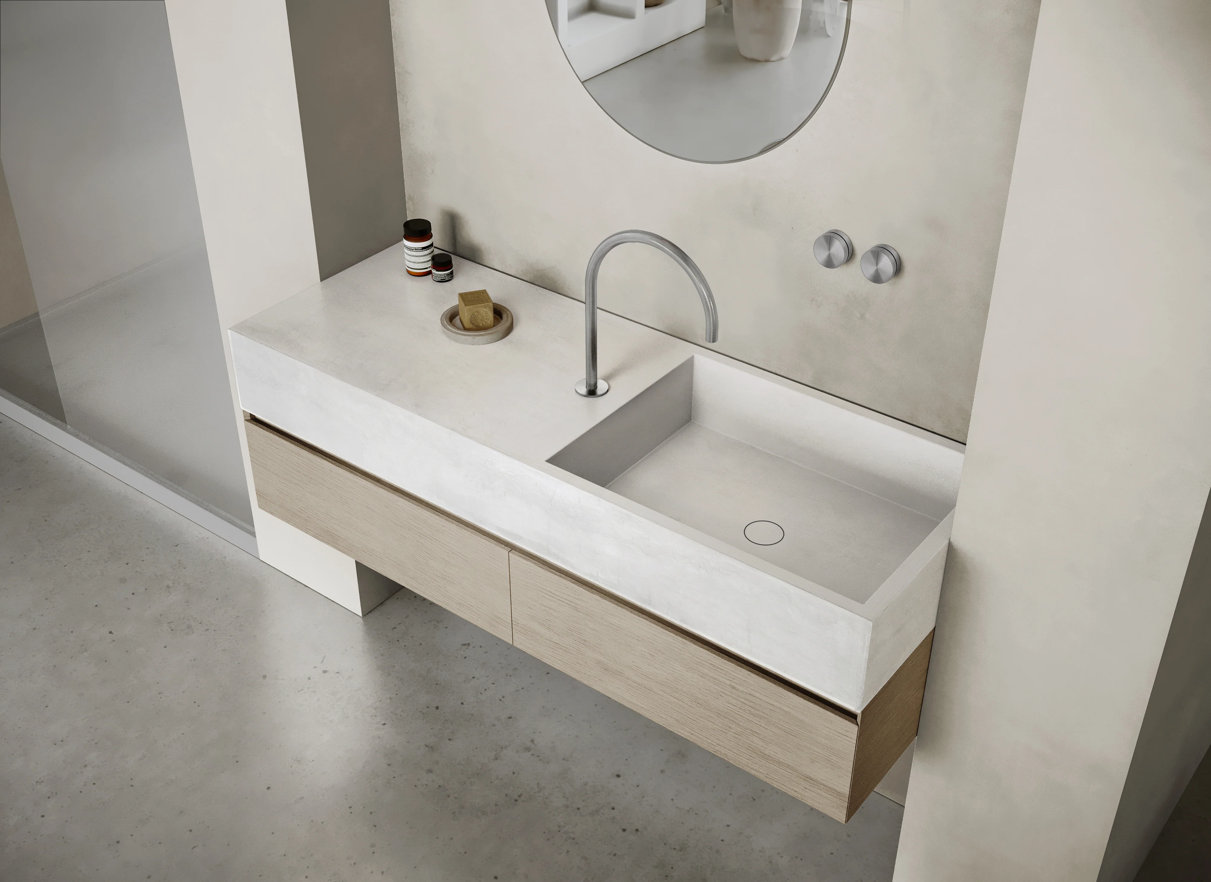 MSN BASIN 140 - Custom washbasin with pop-up waste - Image 30