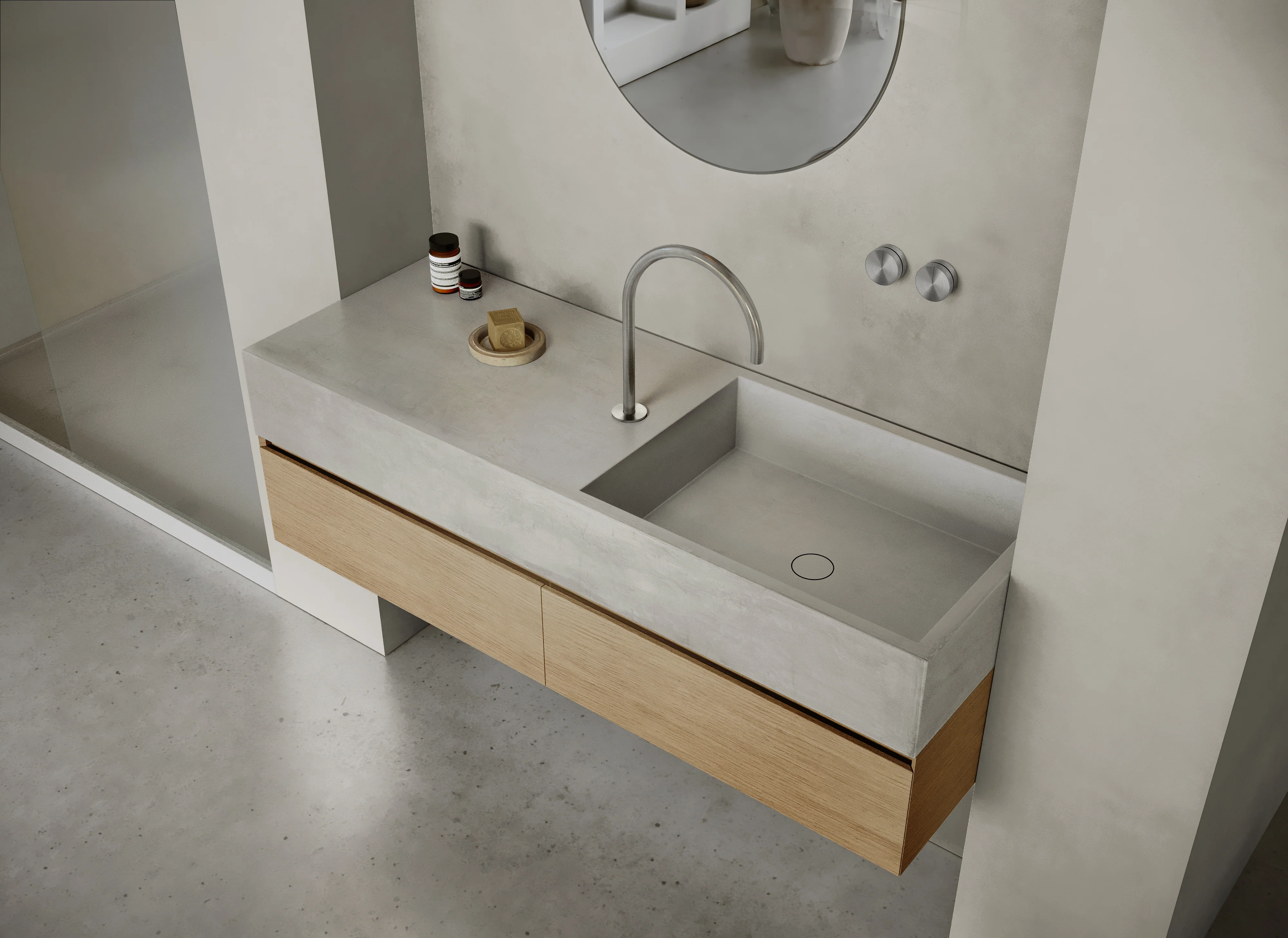 MSN BASIN 140 - Custom washbasin with pop-up waste - Image 42