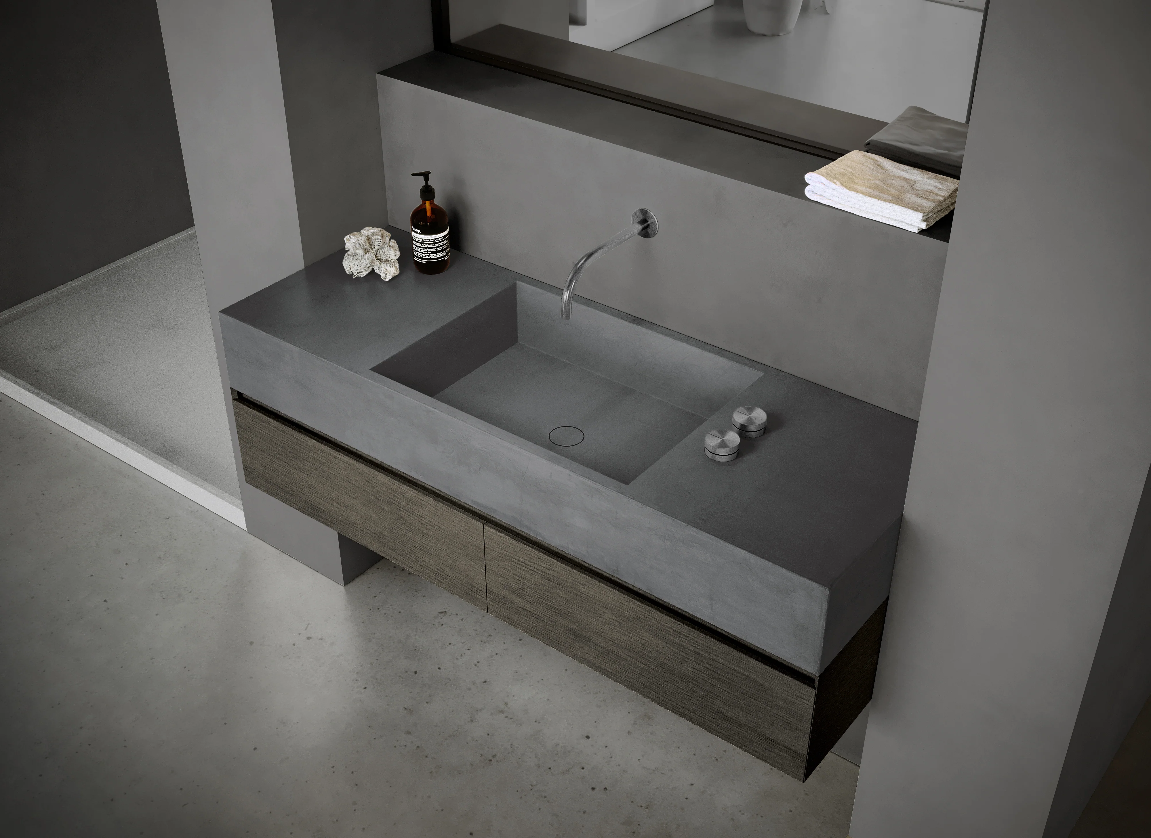 MSN BASIN 140 - Custom washbasin with pop-up waste - Image 9